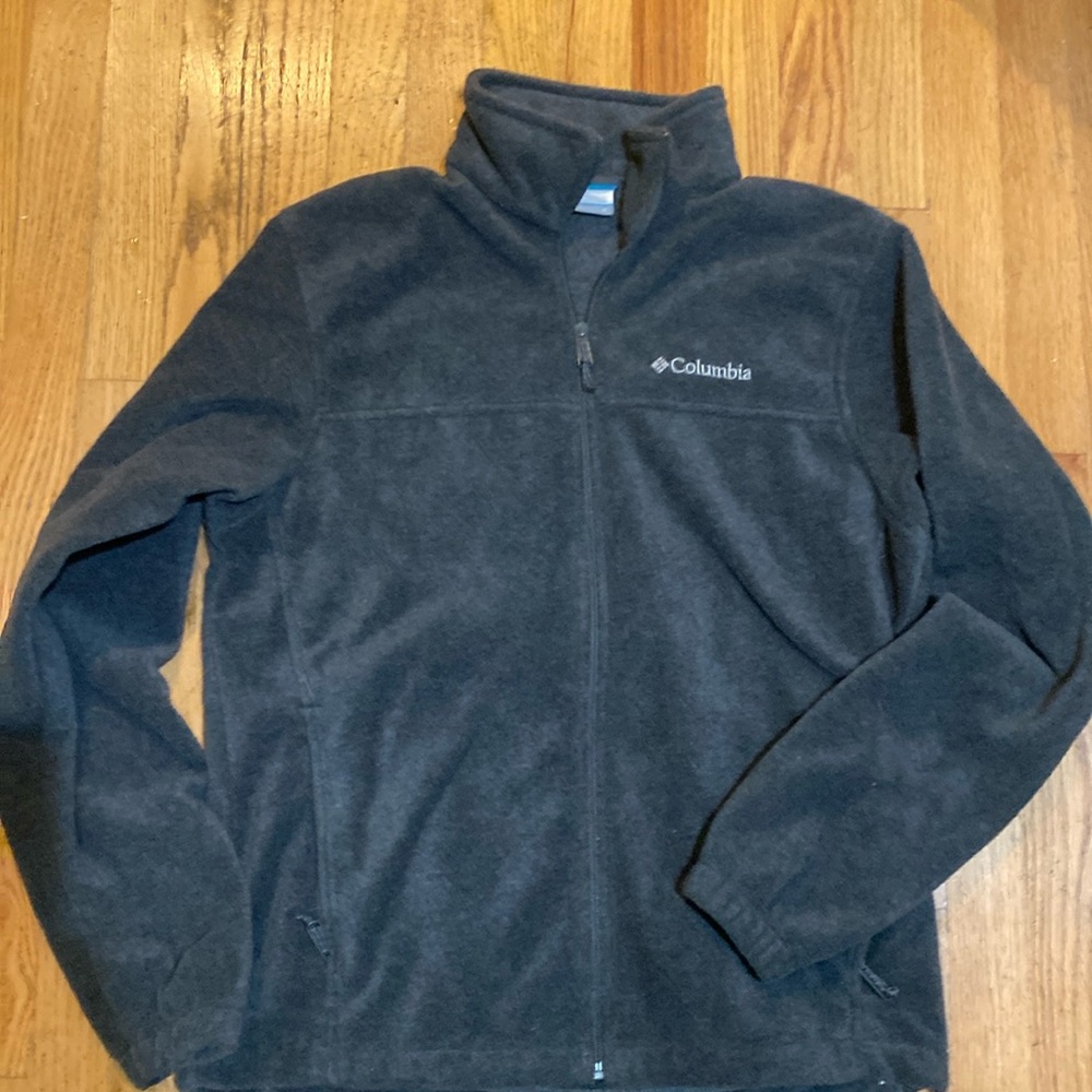 Mens charcoal grey Columbia fleece zip jacket size medium